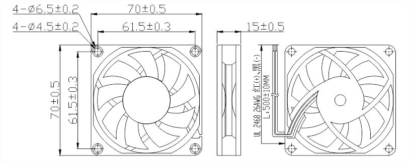 风扇安装尺寸图 风扇安装尺寸图
