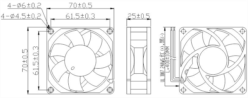 风扇安装尺寸图 风扇安装尺寸图