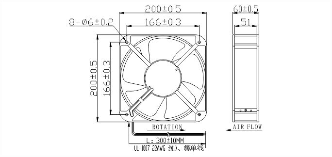 风扇安装尺寸图 风扇安装尺寸图